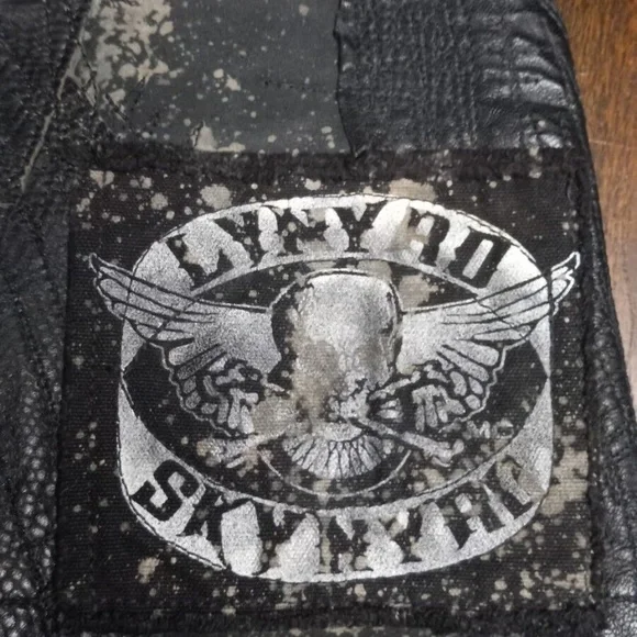 Custom rock n roll lynrd skynyrd Patches Leather Halter Vest Xsmall Small